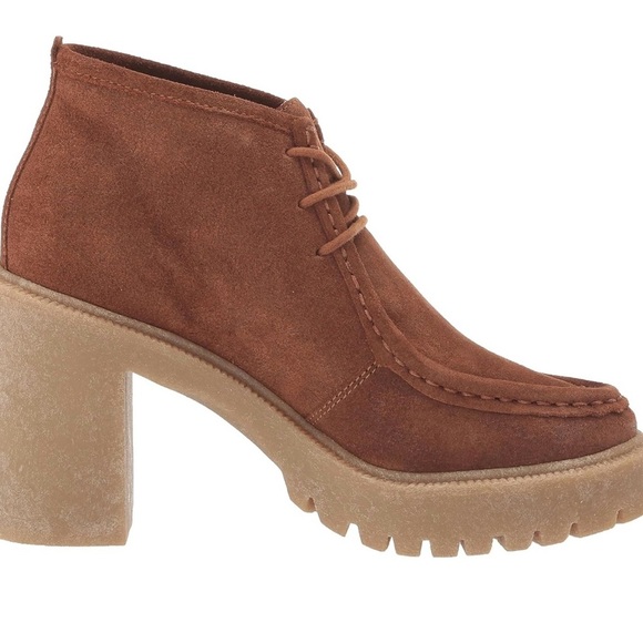 Brown Suede Women's Ankle Boots lucky brand - Picture 6 of 7